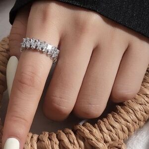 Silver CZ Cluster Ring